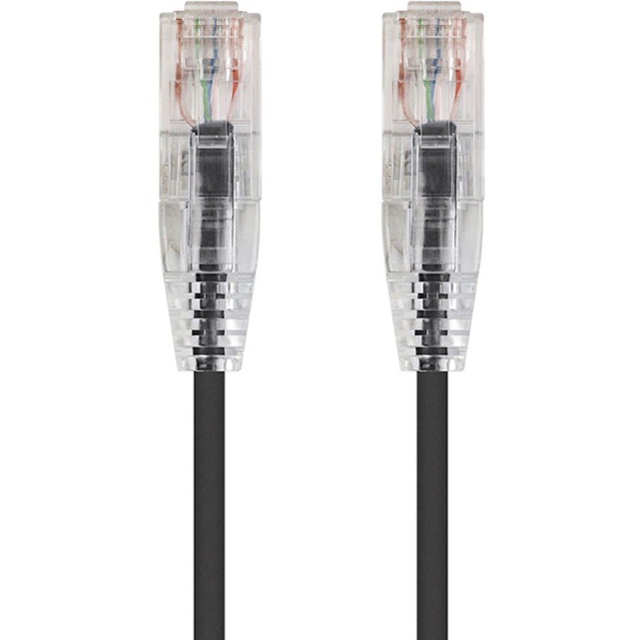 Monoprice SlimRun Cat6 28AWG UTP Ethernet Network Cable, 2ft Black