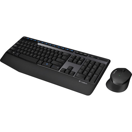 Logitech MK345 Wireless Keyboard and Mouse Combo - Full-Sized Keyboard with Palm Rest, Comfortable Right-Handed Wireless Mouse, 2.4 GHz Wireless USB Receiver