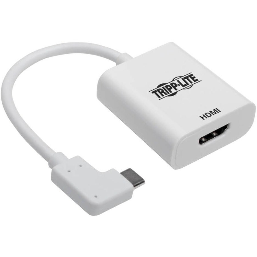 Tripp Lite by Eaton USB-C to HDMI Adapter (M/F) 4K 60 Hz, HDCP 2.2, Right-Angle USB-C, White