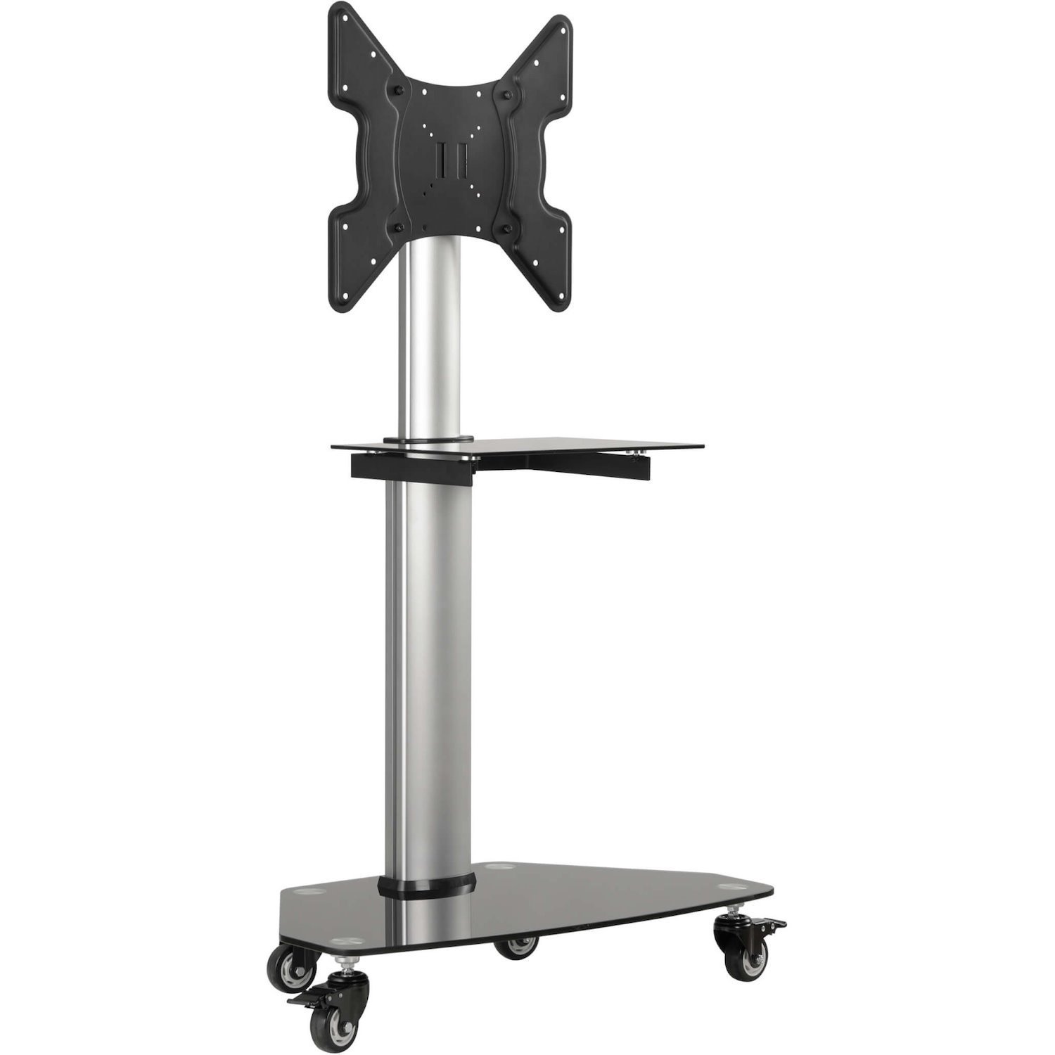 Eaton Tripp Lite Series Premier Rolling TV Cart for 32" to 55" Displays, Black Glass Base and Shelf, Locking Casters