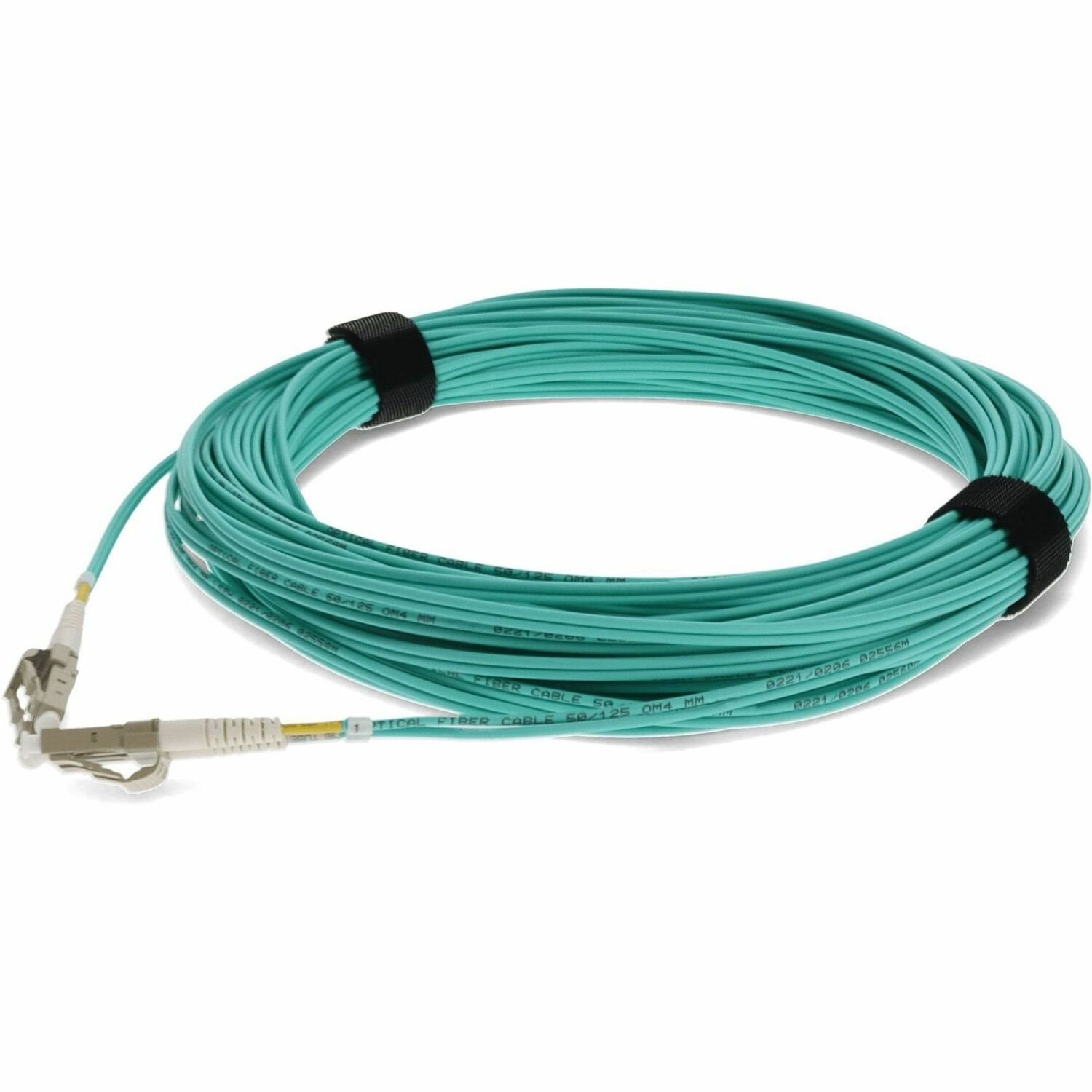 AddOn 50m LC to LC Aqua OM4 Duplex OFNR (Riser-Rated) TAA Fiber Patch Cable