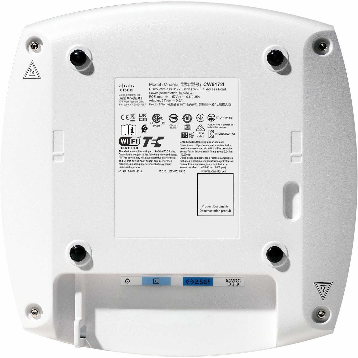 Meraki CW9172I Tri Band Wi-Fi 7 IEEE 802.11 a/b/g/n/ac/ax/be 9 Gbit/s Wireless Access Point - Indoor