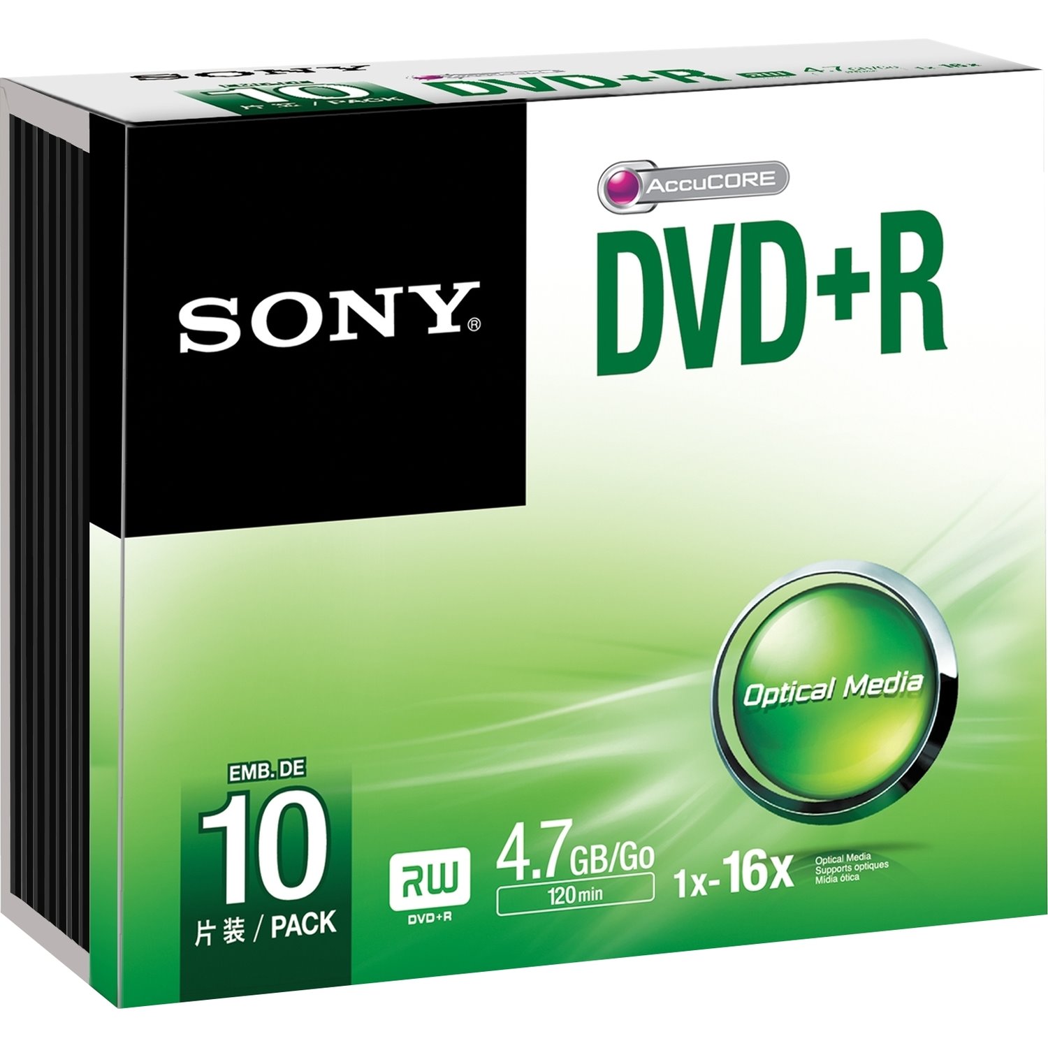 Sony DVD Recordable Media - DVD+R - 16x - Retail