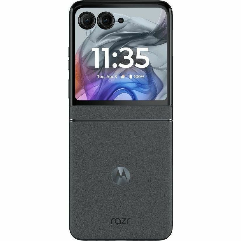 Motorola Mobility razr 2024 256 GB Smartphone - 6.9" Flexible Folding Screen P-OLED Full HD Plus 2640 x 1080 - Octa-core (Cortex A78Quad-core (4 Core) 2.50 GHz + Cortex A55 Quad-core (4 Core) 2 GHz - 8 GB RAM - Android 14 - 5G - Koala Gray