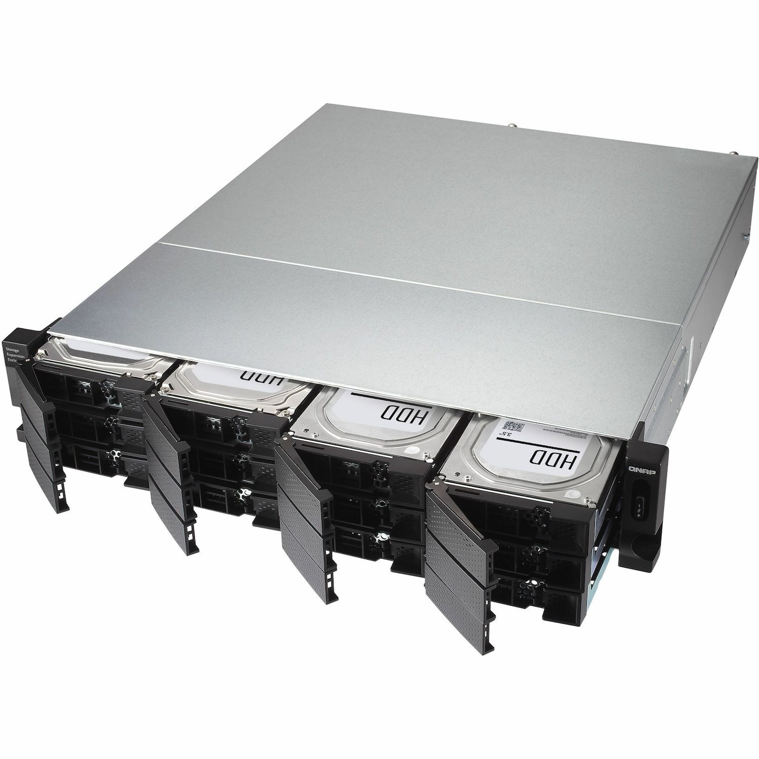 QNAP TL-R1200C-RP Drive Enclosure SATA/600 - USB 3.2 (Gen 2) Type C Host Interface - 2U Rack-mountable