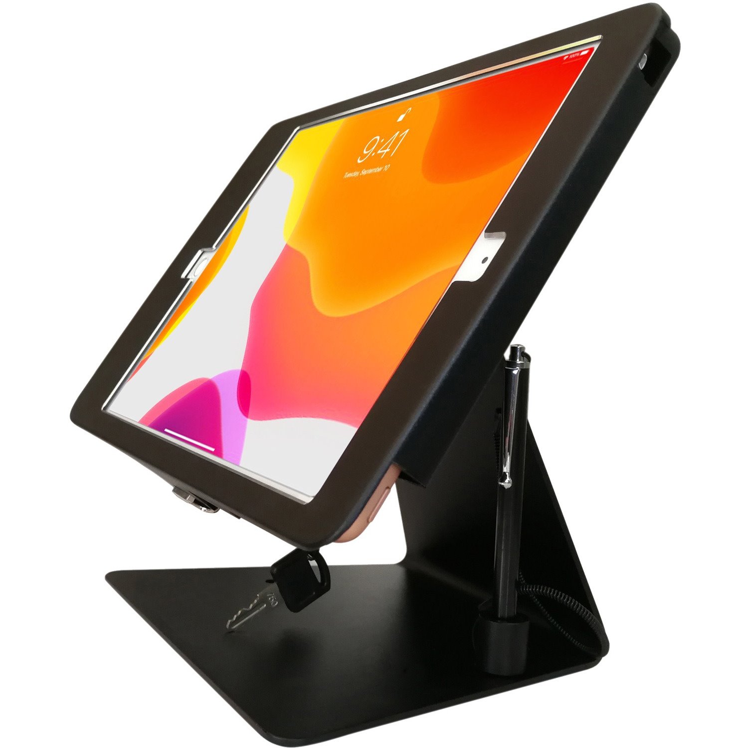 CTA Digital Desktop Anti-Theft Stand for iPad Air 3 (2019), iPad Pro 10.5 and 10.2-inch iPad (7th/ 8th/ 9th Gen) Black