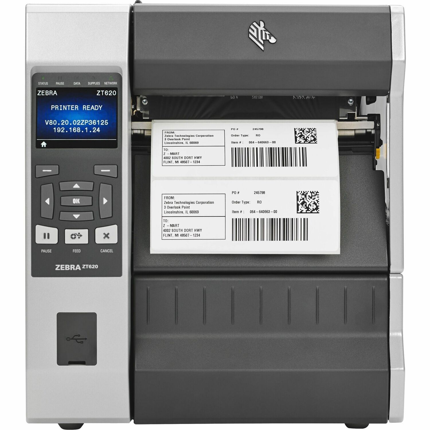 Zebra ZT620 Bureaublad Thermisch direct/Thermische transfer printer - Monochroom - Labels - USB - Serieel - Bluetooth