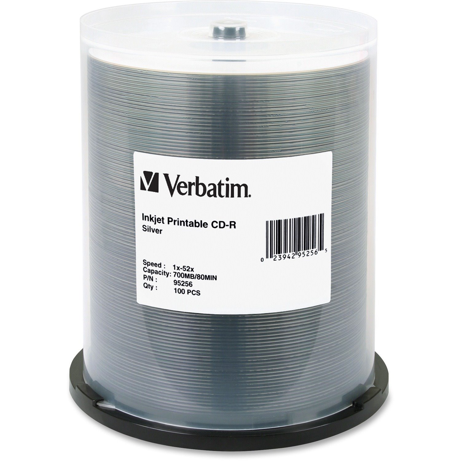 Verbatim 95256 CD Recordable Media - CD-R - 52x - 700 MB - 100 / Pack - Silver