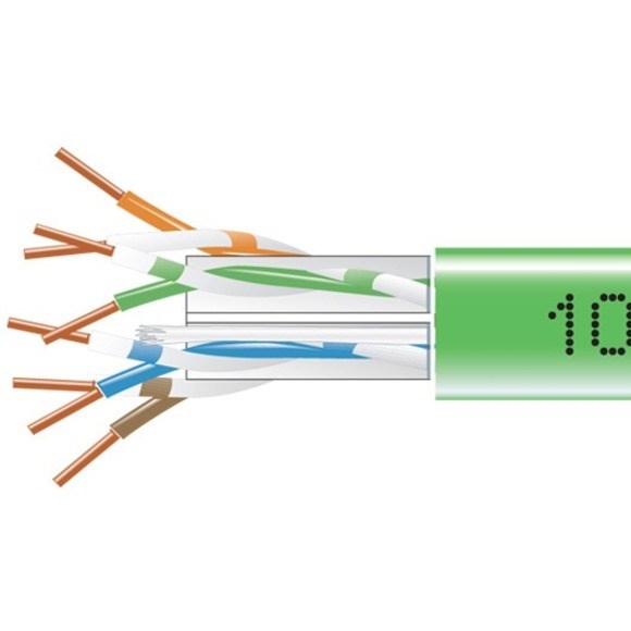 Black Box CAT6 550-MHz Solid Bulk Cable UTP CMP Plenum GN 1000FT Pull-Box