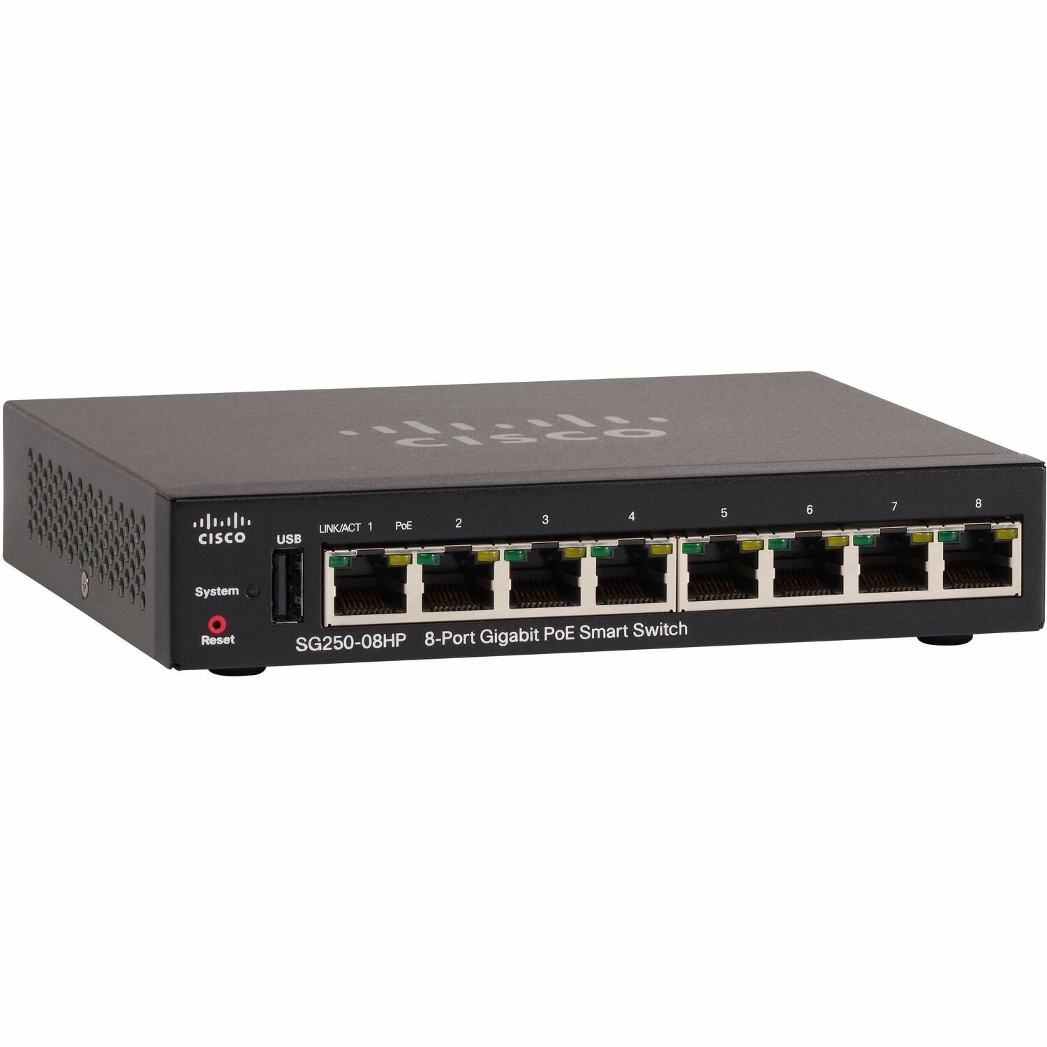 Cisco SG250-08HP 8-Port Gigabit PoE Smart Switch