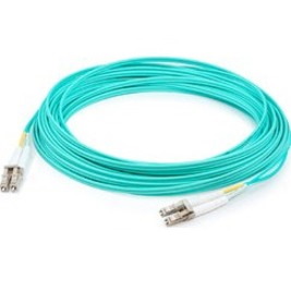AddOn 20ft LC to LC Aqua OM4 Duplex OFNR (Riser-Rated) Fiber Patch Cable