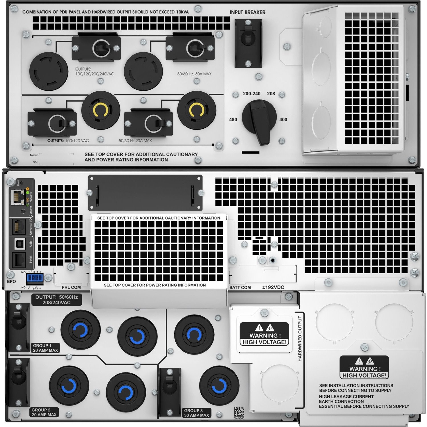 APC by Schneider Electric Smart-UPS SRT 10kVA RM with 208/240V to 120V 10kVA Step-Down Transformer