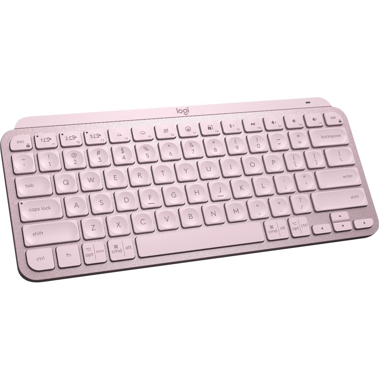 Logitech MX Keys Mini Minimalist Wireless Illuminated Keyboard, Compact, Bluetooth, USB-C - Rose