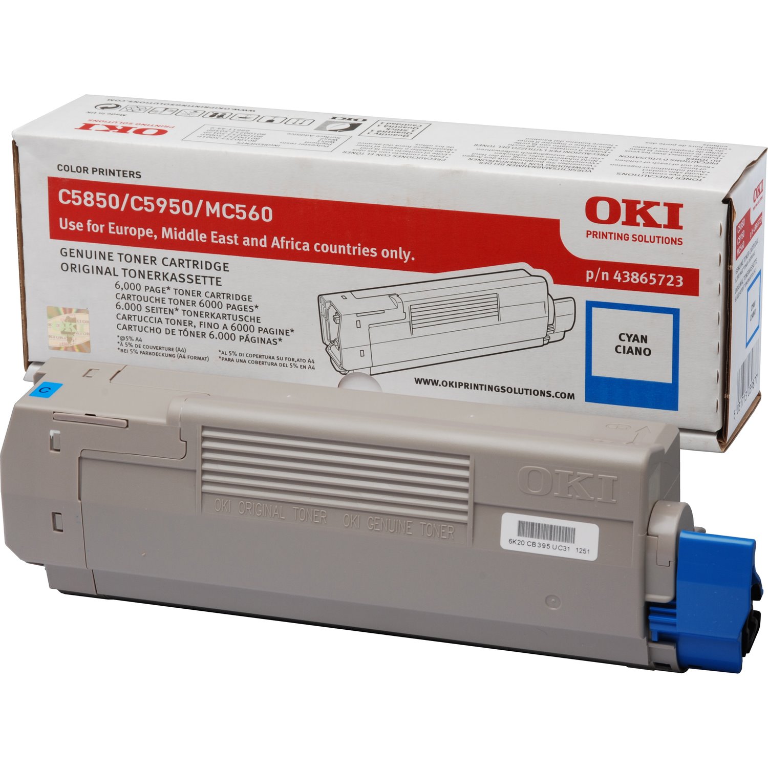 Oki 43865723 Original LED Toner Cartridge - Cyan Pack
