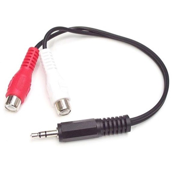 StarTech.com 6in Stereo Audio Cable - 3.5mm Male to 2x RCA Female