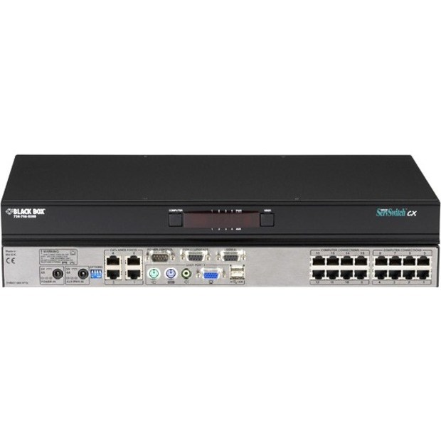 Black Box ServSwitch CX KVM Switch, (1) Analog Console Port + (4) Users, (16) Servers