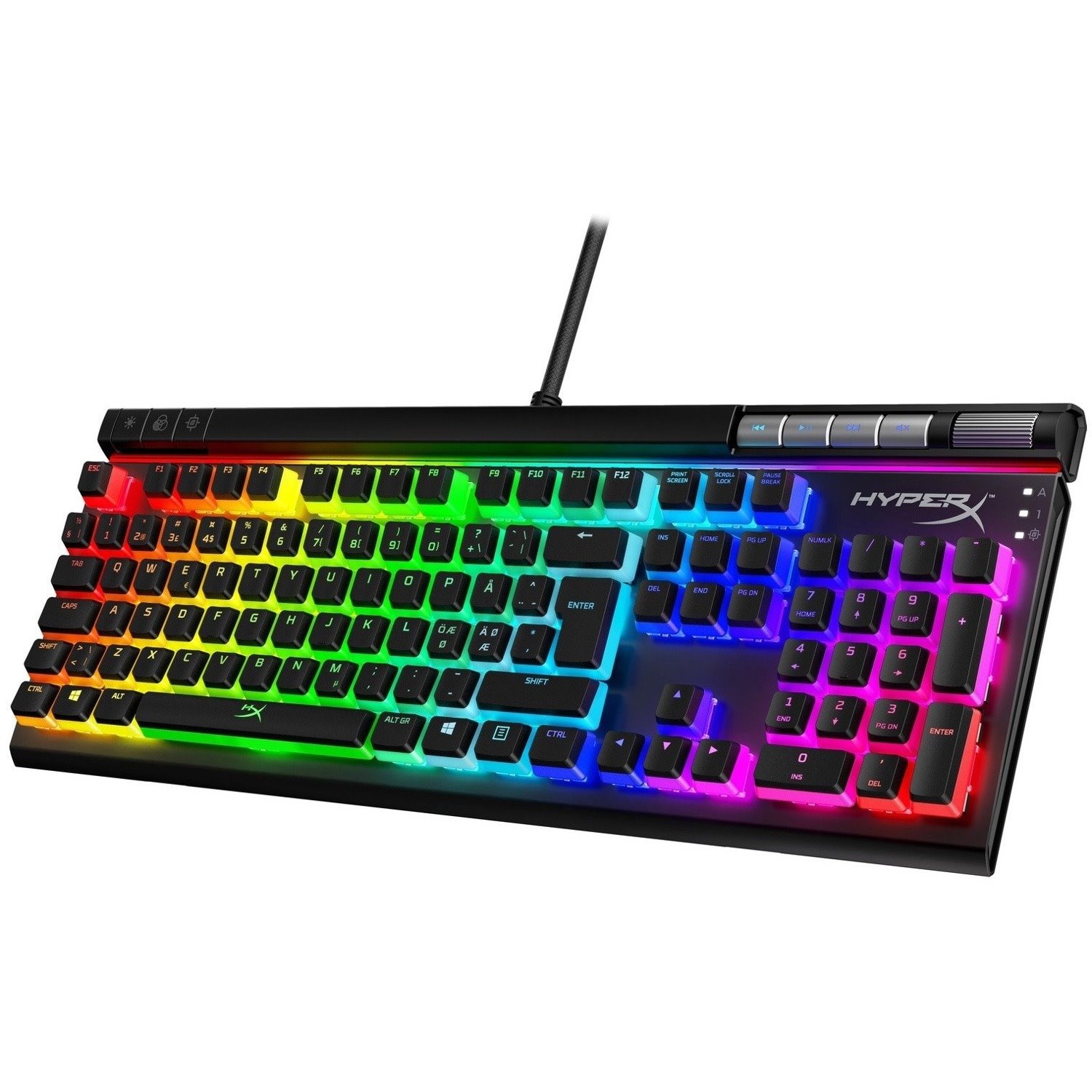 HyperX Alloy Elite 2 Rugged Gaming Keyboard - Cable Connectivity - USB 2.0 Interface - RGB LED - English (UK) - QWERTY Layout - Black