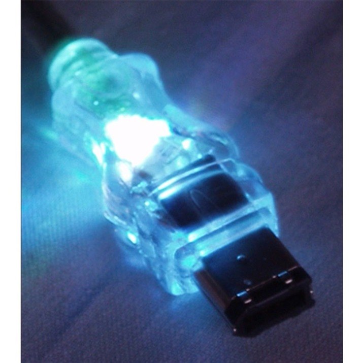QVS FireWire/i.Link 6Pin to 6Pin Translucent Cable with LEDs