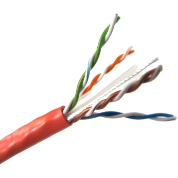 Weltron 1000ft Cat6 UTP 550 MHz Solid Plenum Cable - Orange