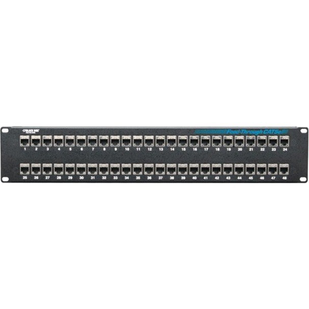 Black Box CAT5e Feed-Through Patch Panel - 2U, Shielded, 48-Port