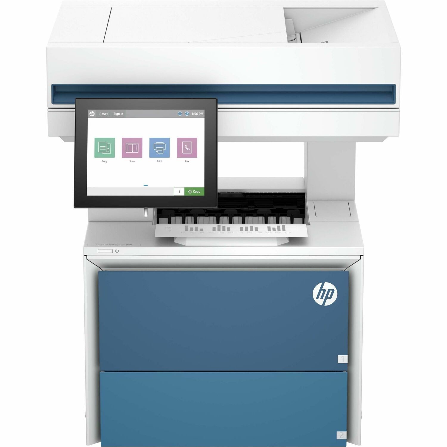 HP LaserJet Enterprise 6600dn Wired Laser Multifunction Printer - Monochrome - White, Blue