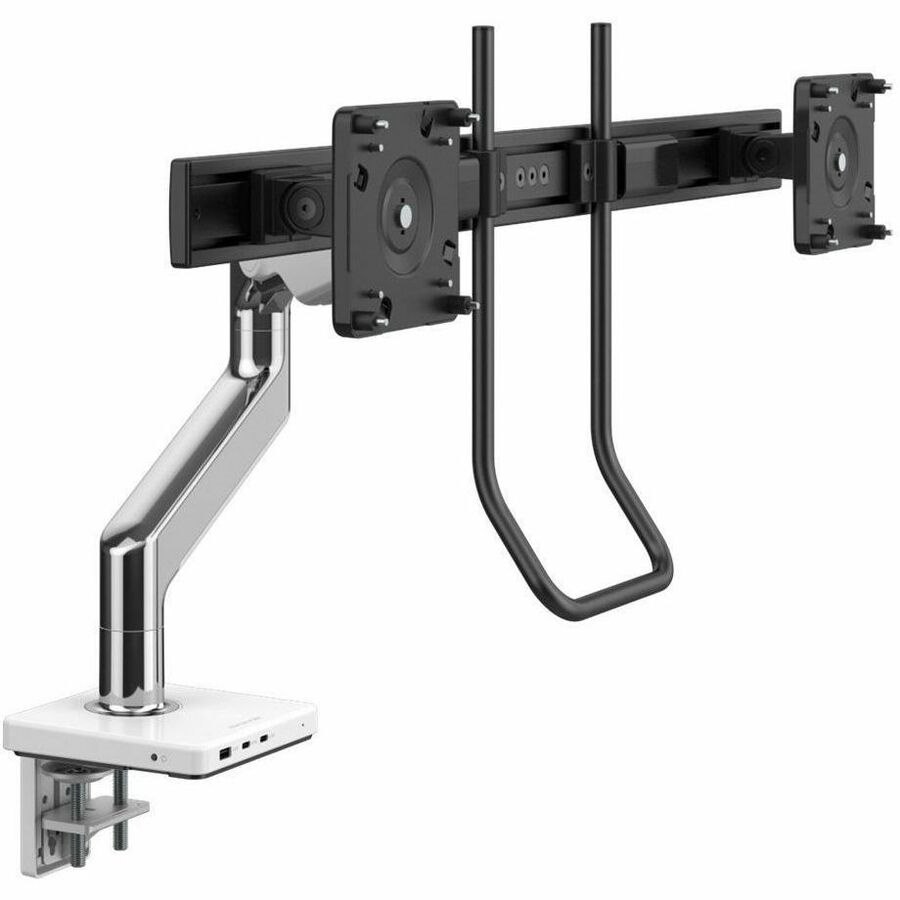 Humanscale Mounting Arm for Monitor, Docking Station, Charging Station - Polished Aluminum, White