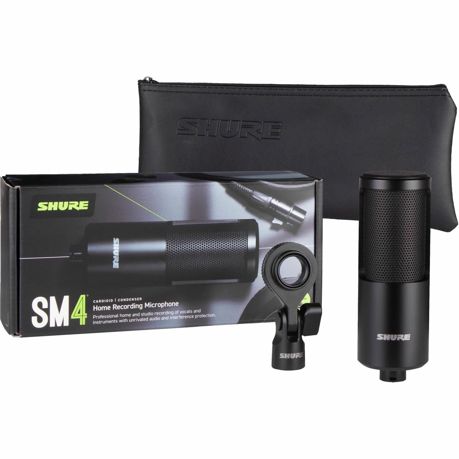 Shure SM4-K Rugged Wired Condenser Microphone for Recording, Home, Home Studio, Stage, Studio, Vocals, Drum, Guitar Amplifier, Horn