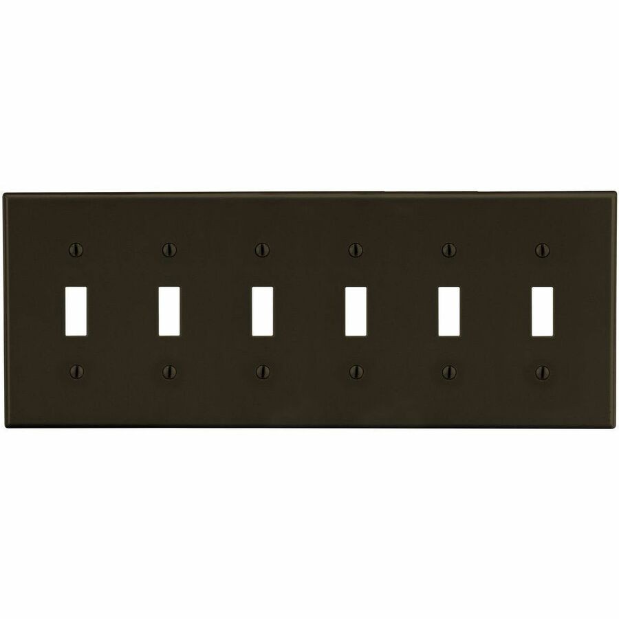 Hubbell Wallplate, 6-G, 6) Tog, BR