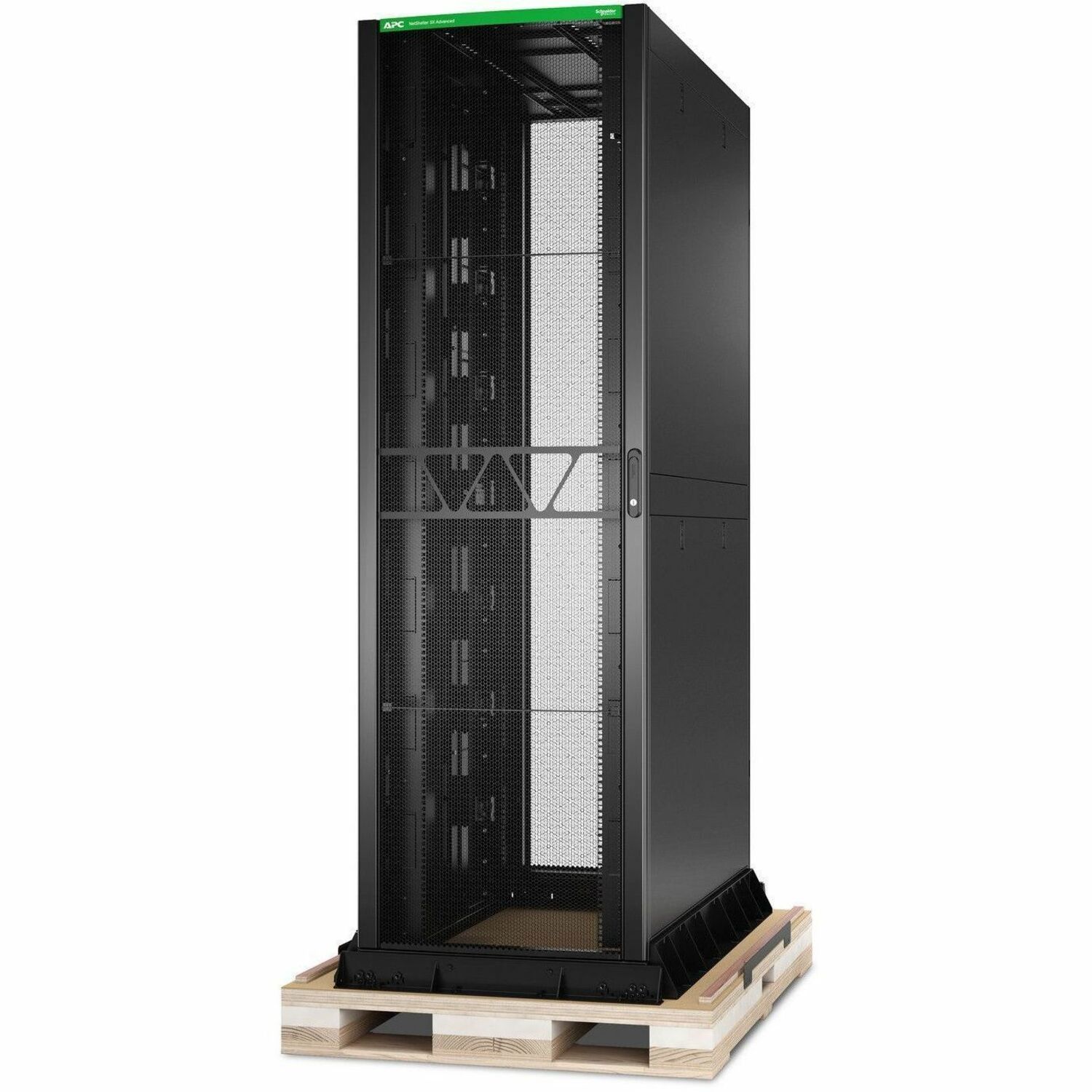 APC NetShelter SX AR9558SPB2 52U Enclosed Cabinet Rack Mount Enclosure for Rack, IT Equipment - 482.60 mm Rack Width - Black - TAA Compliant