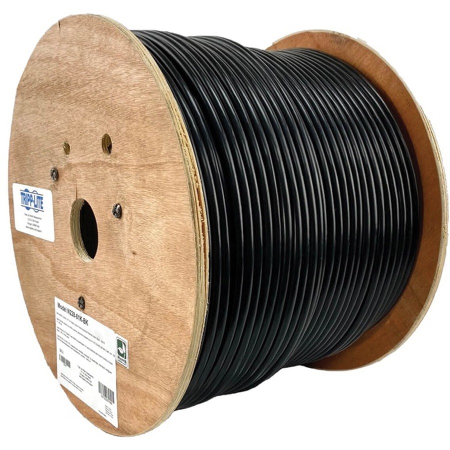 Eaton Tripp Lite Series Cat6/Cat6e 600 MHz Solid-Core Direct-Burial Outdoor-Rated UTP Bulk Ethernet Cable - Black, 1,000 ft. (304.8 m)