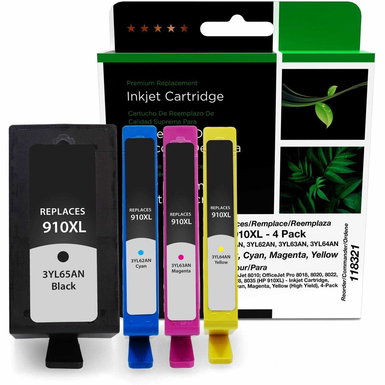 Clover Imaging Remanufactured High Yield Black, Cyan, Magenta, Yellow Ink Cartridges for HP 910XL 4-Pack