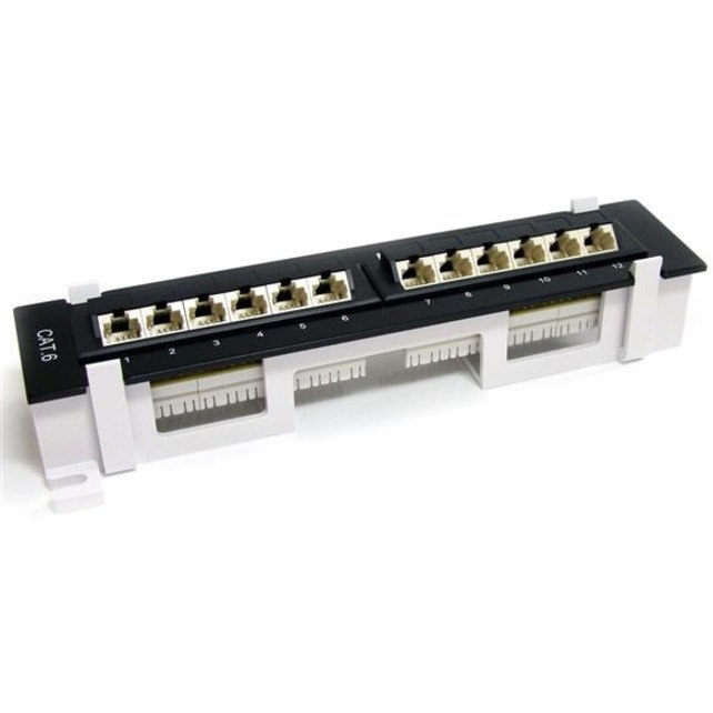 StarTech.com 12 Port 1U Wall Mount Cat 6 110 Patch Panel