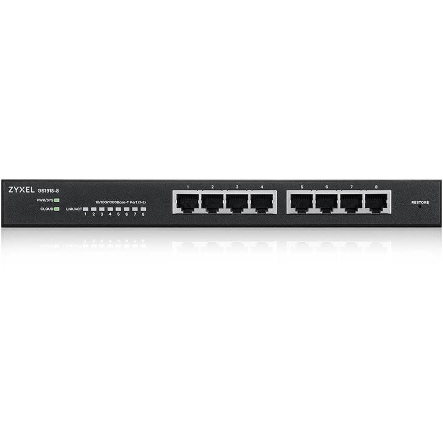 ZYXEL GS1915 GS1915-8 8 Poorten Beheer mogelijk Ethernetswitch - Gigabit Ethernet - 10/100/1000Base-T