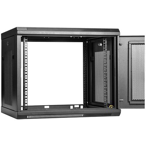 StarTech.com 4-Post 9U Wall Mount Network Cabinet, 19" Wall-Mounted Server Rack for Data / Computer Equipment, Small IT Rack Enclosure