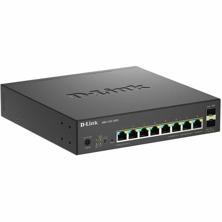 D-Link DMS-1250 DMS-1250-10SPL 8 Ports Manageable Ethernet Switch - 2.5 Gigabit Ethernet, 10 Gigabit Ethernet - 2.5GBase-T, 10GBase-X