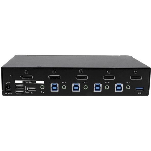 StarTech.com 4-Port DisplayPort KVM Switch - DP KVM Switch with Built-in USB 3.0 Hub for Peripherals - 4K 30 Hz