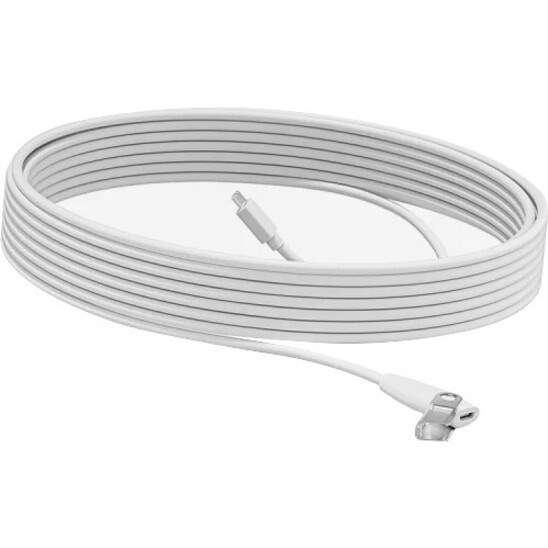 Logitech Rally Mic Pod Extension Cable, 33 ft, White