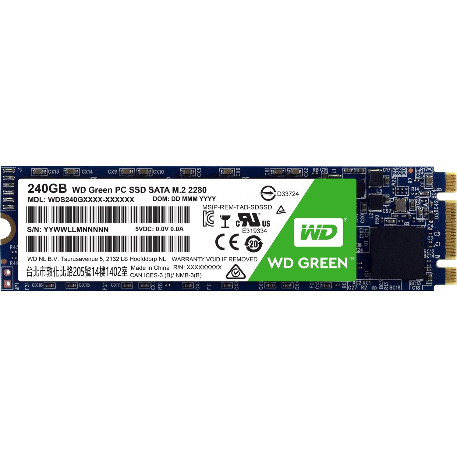 WD Green WDS240G1G0B 240 GB Solid State Drive - M.2 2280 Internal - SATA (SATA/600)