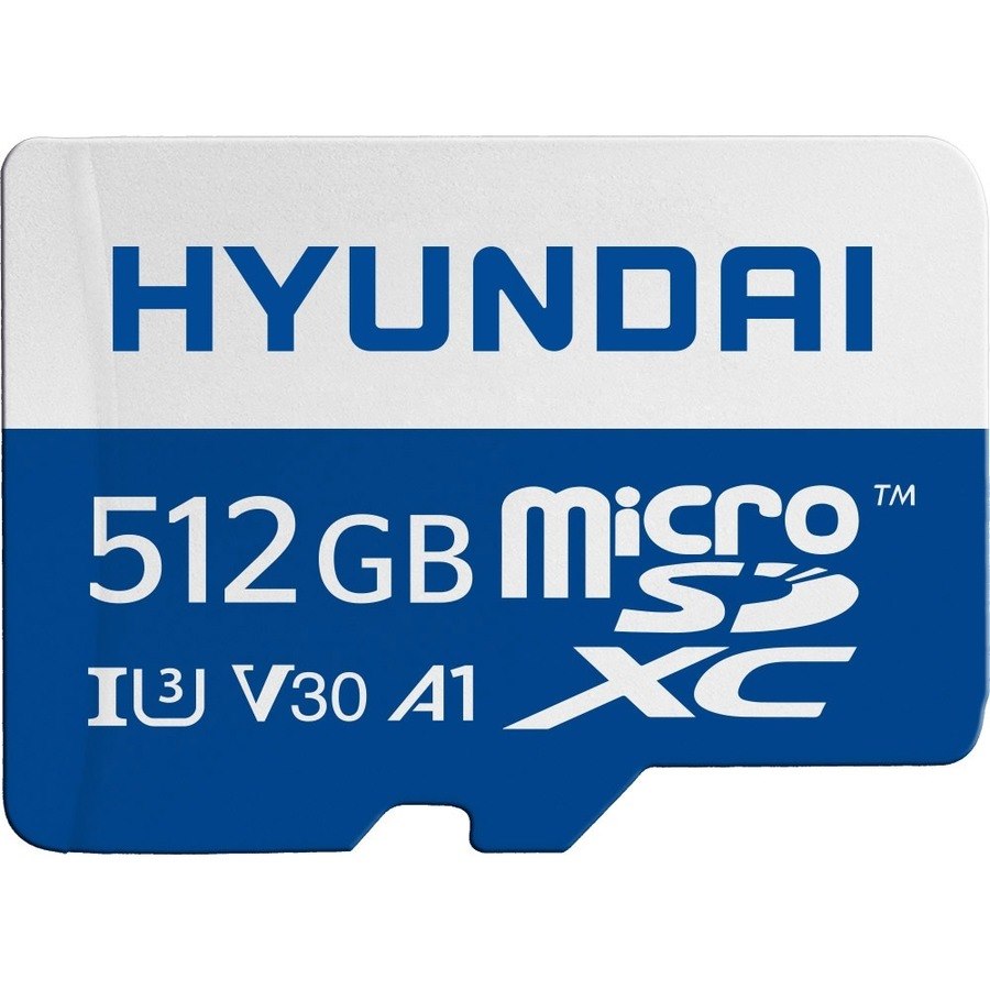 Hyundai 512GB microSDXC UHS-1 Memory Card with Adapter, 95MB/s (U3) 4K Video, Ultra HD, A1, V30