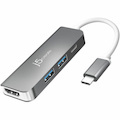 j5create JCD371 USB Type C Docking Station for Mouse, Monitor, Notebook, Projector, Flash Drive - Charging Capability - Space Gray