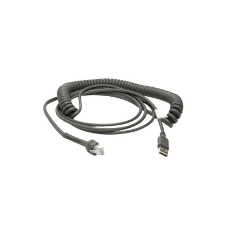 Zebra Cable - USB: Series A Connector, 15ft. (4.6m) Coiled