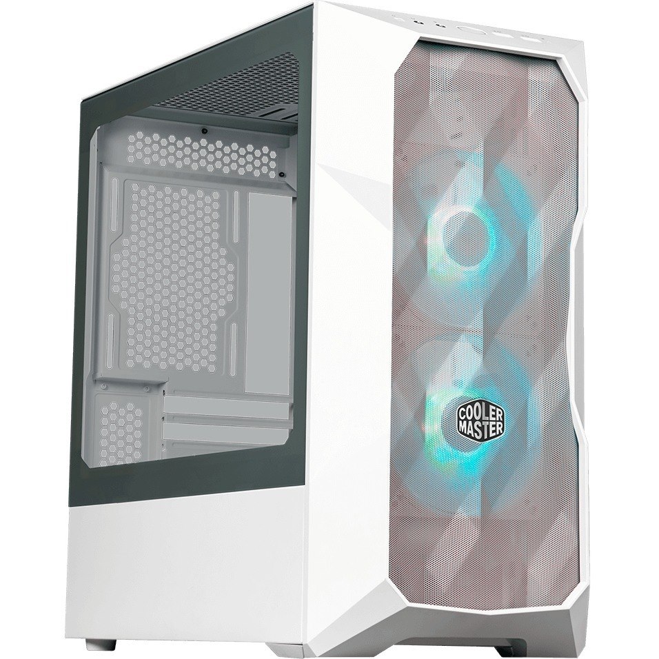 Cooler Master MasterBox Computer Case - Mini ITX, Micro ATX Motherboard Supported - Mini-tower - Steel, Mesh, Plastic, Tempered Glass - White