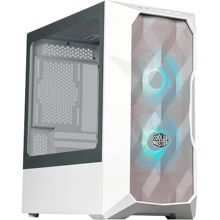 Cooler Master MasterBox Computer Case - Mini ITX, Micro ATX Motherboard Supported - Mini-tower - Steel, Mesh, Plastic, Tempered Glass - White
