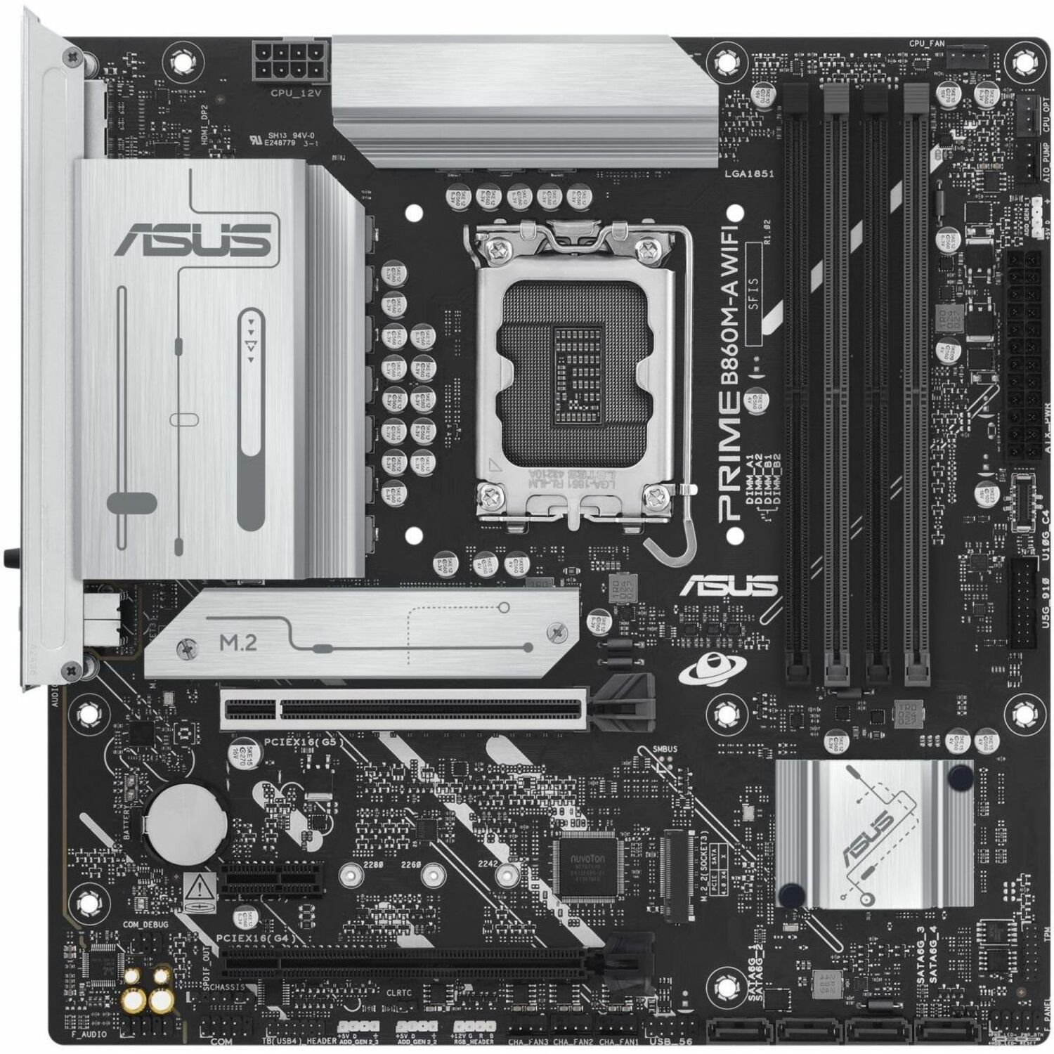 Asus Prime B860M-A WIFI-CSM Desktop Motherboard - Intel B860 Chipset - Socket LGA-1851 - Micro ATX