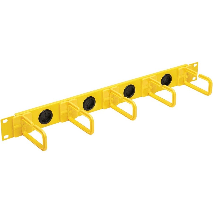 Tripp Lite by Eaton Horizontal Cable Manager - Flexible Rings, Yellow, 1U