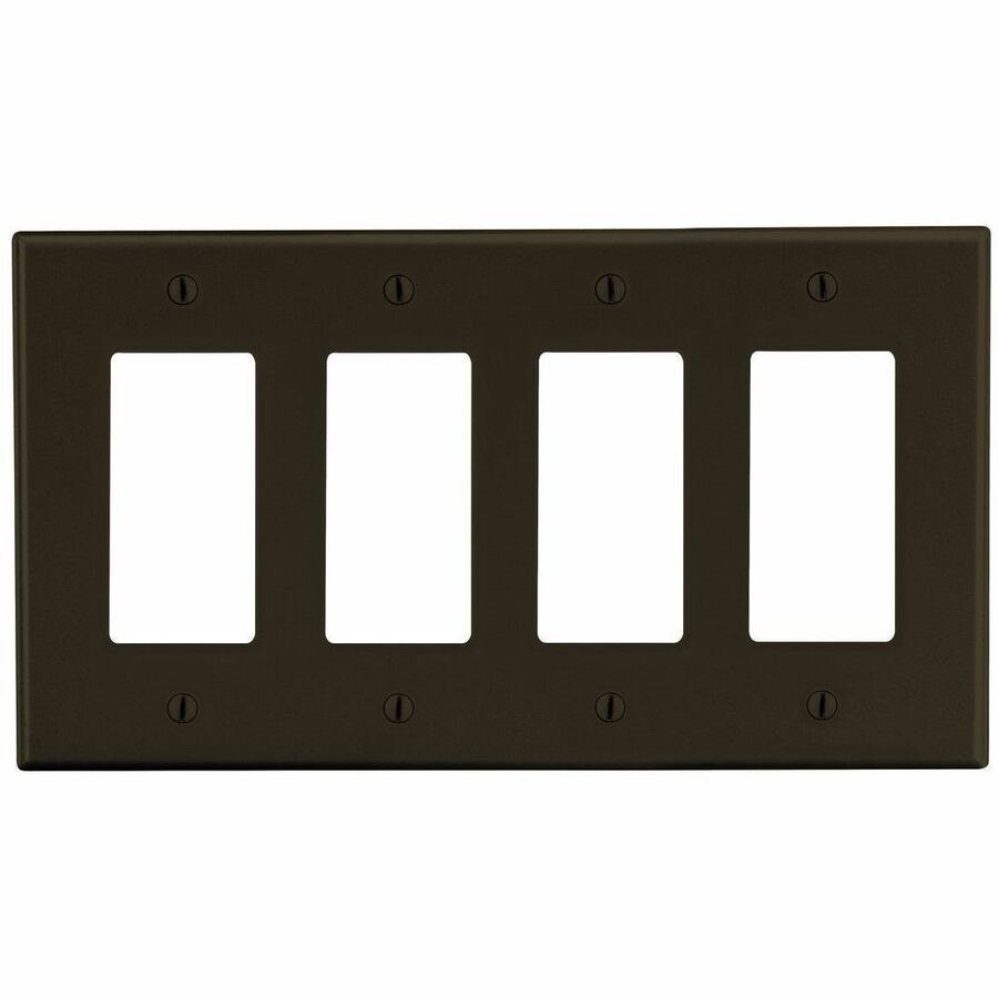 Bryant Wallplate, Mid-Size 4-Gang, 4) Decorator, Brown