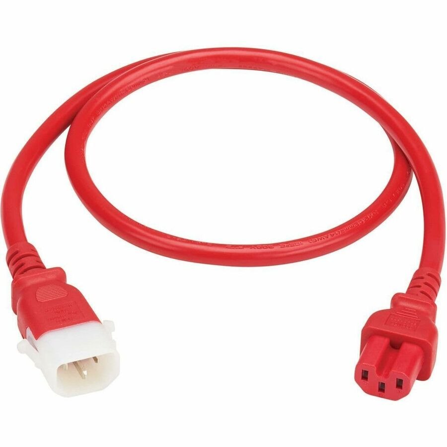 Eaton Tripp Lite Series PDU Power Cords, C15 to P-Lock C14 - Heavy-Duty, 15A, 250V, 14 AWG, 6 ft. (1.8 m), Red, 6 Pack