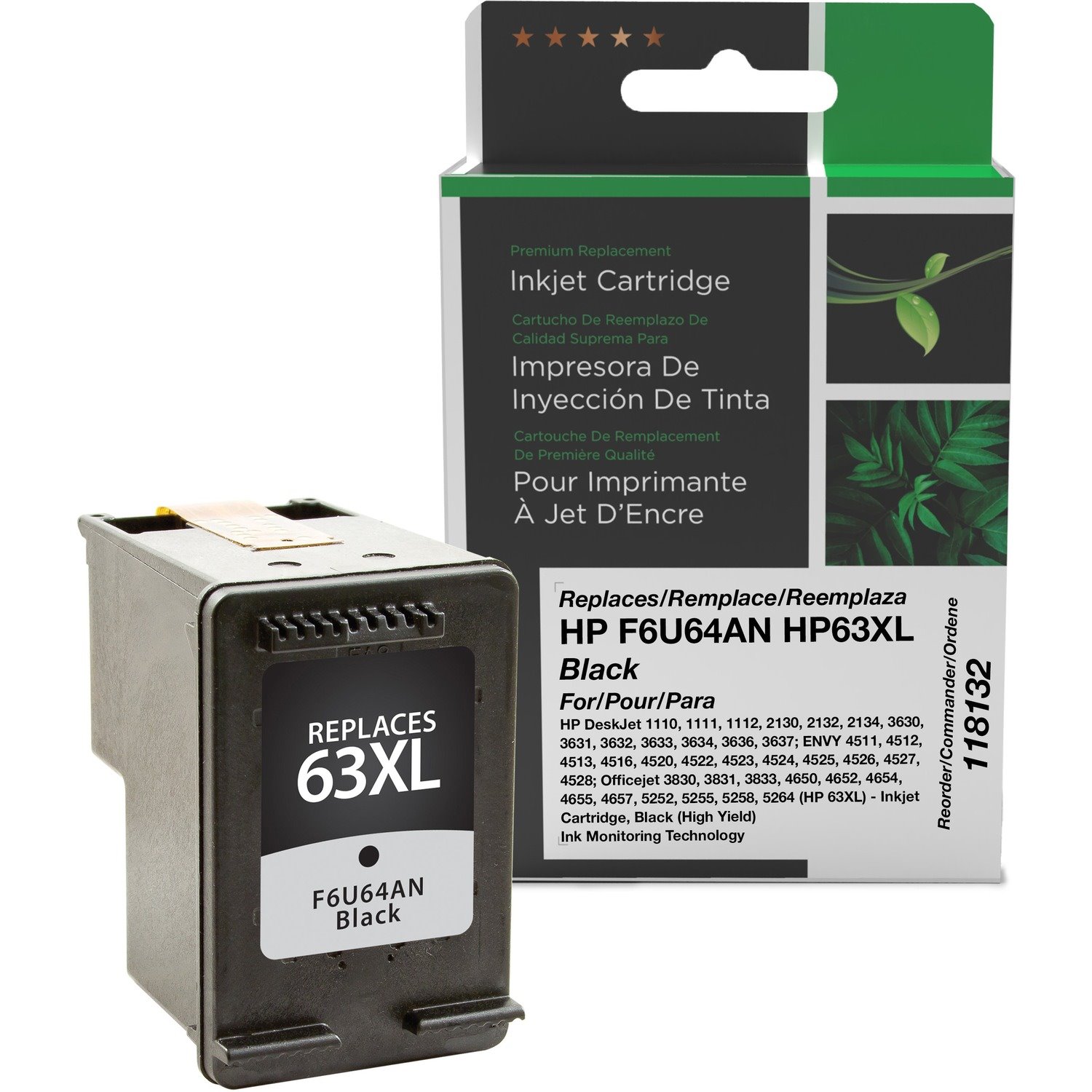 Clover Imaging Remanufactured High Yield Black Ink Cartridge for HP 63XL (F6U64AN)