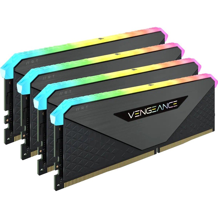 Corsair Vengeance RGB RT 64GB (4 x 16GB) DDR4 DRAM 3200MHz C16 Memory Kit - Black