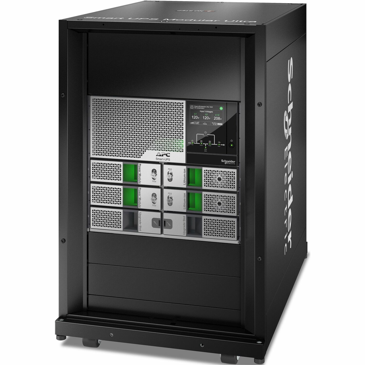 APC Smart-UPS Modular Ultra On-Line, 10kW scalable to 15kW, Lithium-ion, Tower 18U, 208/240V, Network Management, Extended runtime, W/rail kit